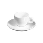 Set de taza para espresso de 80 ml, con plato de 12 cm de diámetro, de porcelana, PRINZ
