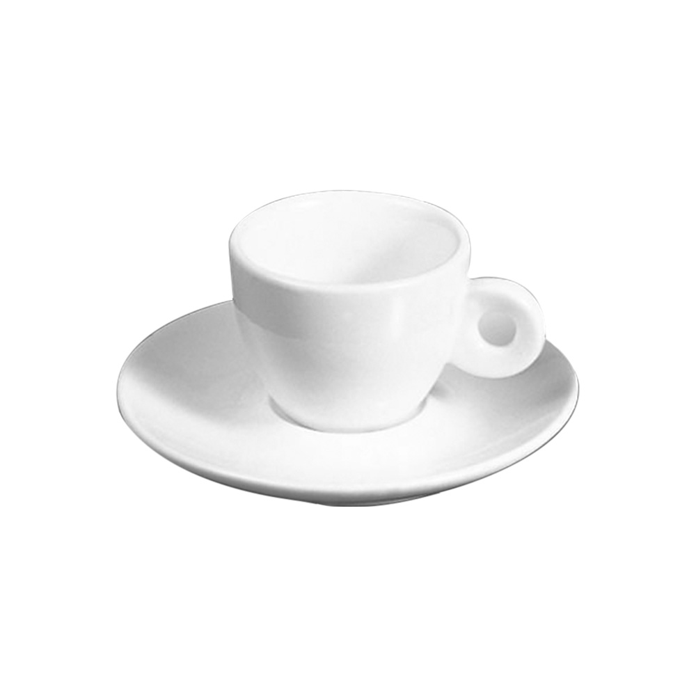 Set de taza para espresso de 80 ml, con plato de 12 cm de diámetro, de porcelana, PRINZ