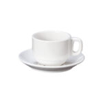 Set de taza para café de 200 ml, con plato de 15 cm de diámetro, de porcelana, PRINZ (b)