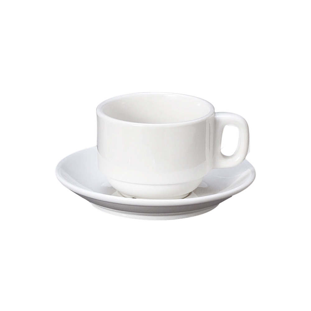 Set de taza para café de 200 ml, con plato de 15 cm de diámetro, de porcelana, PRINZ (b)