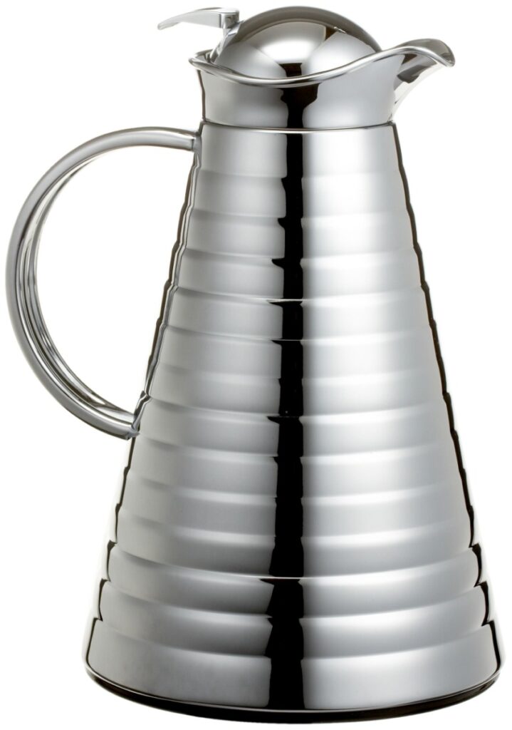 jarra térmica con dosificador cromado rayado y 8 tazas 1000 ml vulcano