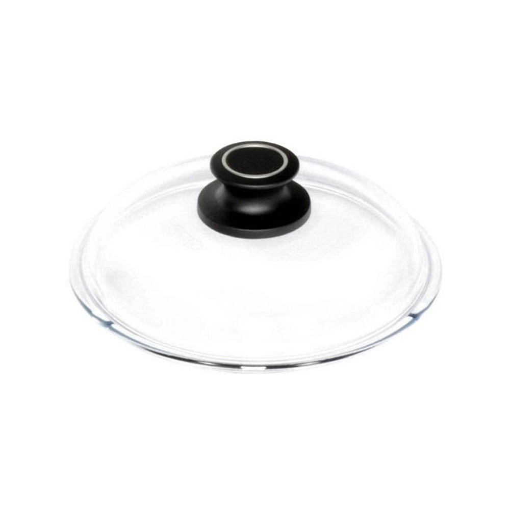 tapa de vidrio con perilla negra d24 cm amt
