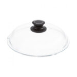 tapa de vidrio con perilla negra d28 cm amt