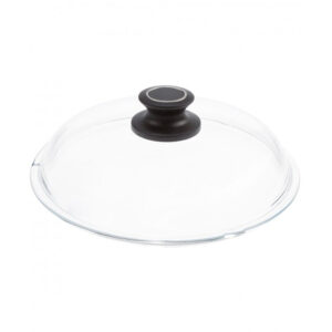 tapa de vidrio con perilla negra d28 cm amt