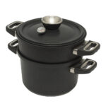 olla para coccion sin agua con inserto vaporizador tapa y termómetro d24 h14 cm amt