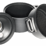 olla para coccion sin agua con inserto vaporizador tapa y termómetro d24 h14 cm amt