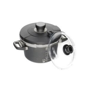 juego de olla de presión con tapa de cristal 24 cm 5,5 l amt