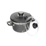 juego de olla de presión con tapa de cristal 24 cm 5,5 l amt