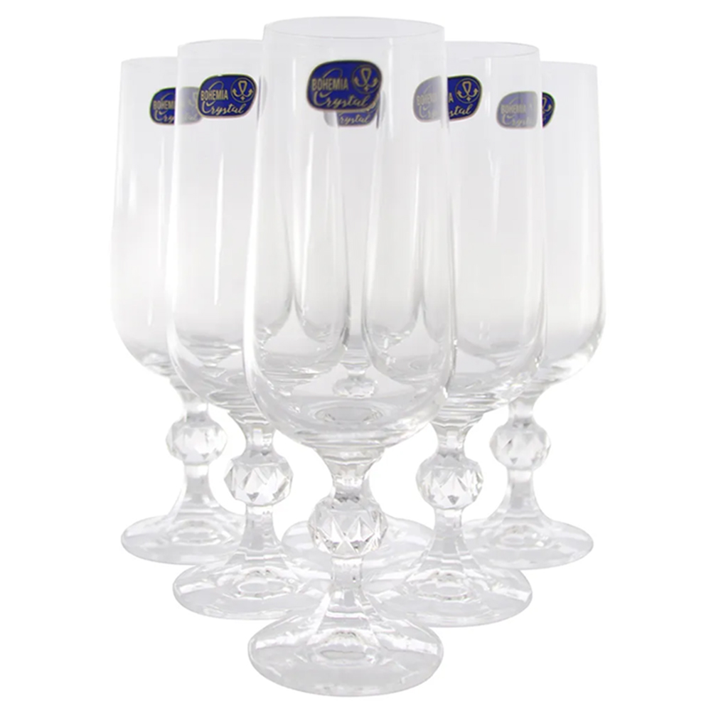 juego de 6 flautas para champagne 180 ml claudia