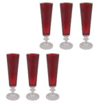 juego de 6 flautas champagne rojo plata 205 ml provence noble