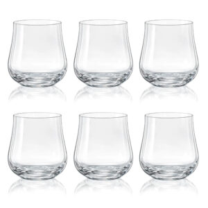 Juego de 6 vasos tumbler old fashion, de 350 ml, ”TULIPA”, Crystalex
