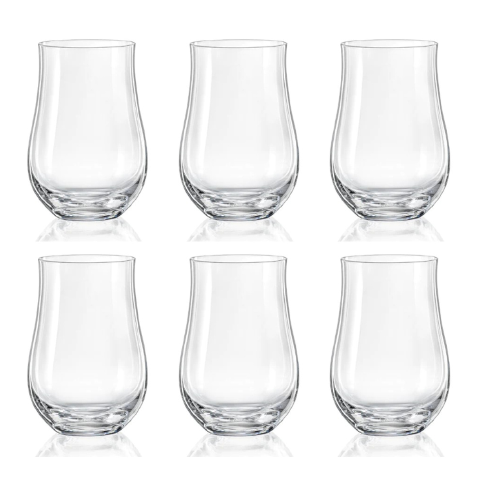 Juego de 6 vasos tumbler highball, de 450 ml, ”TULIPA”, Crystalex