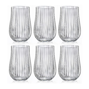 Juego de 6 vasos tumbler highball, de 450 ml, ”TULIPA OPTIC”, Crystalex