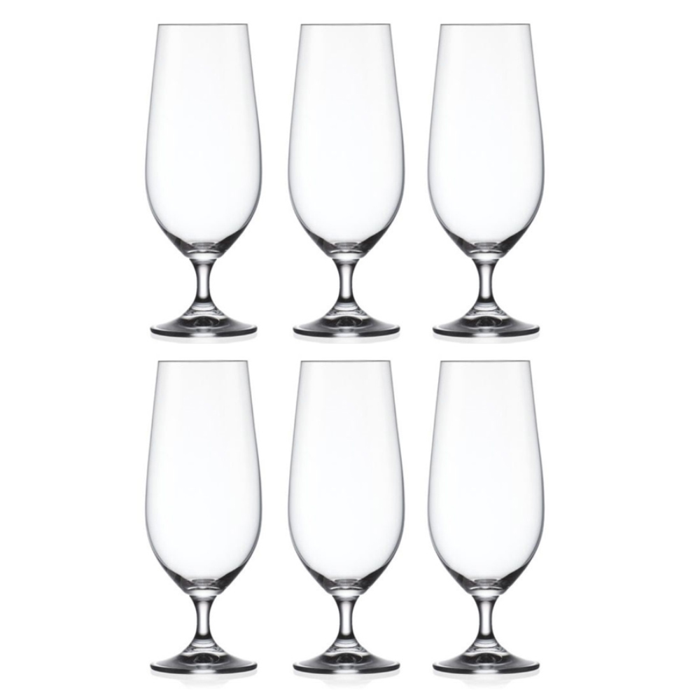 Juego de 6 copas para cerveza, de 380 ml, ”LARA”, Crystalex