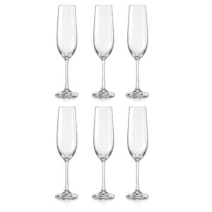 Juego de 6 copas para champagne, de 190 ml, ”VIOLA”, Crystalex