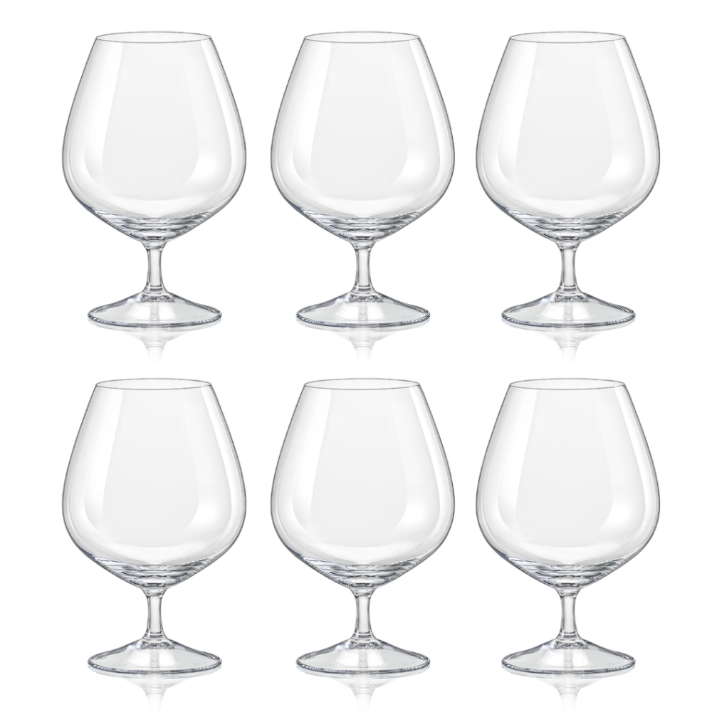Juego de 6 copas para brandy, de 600 ml, ”VIOLA”, Crystalex