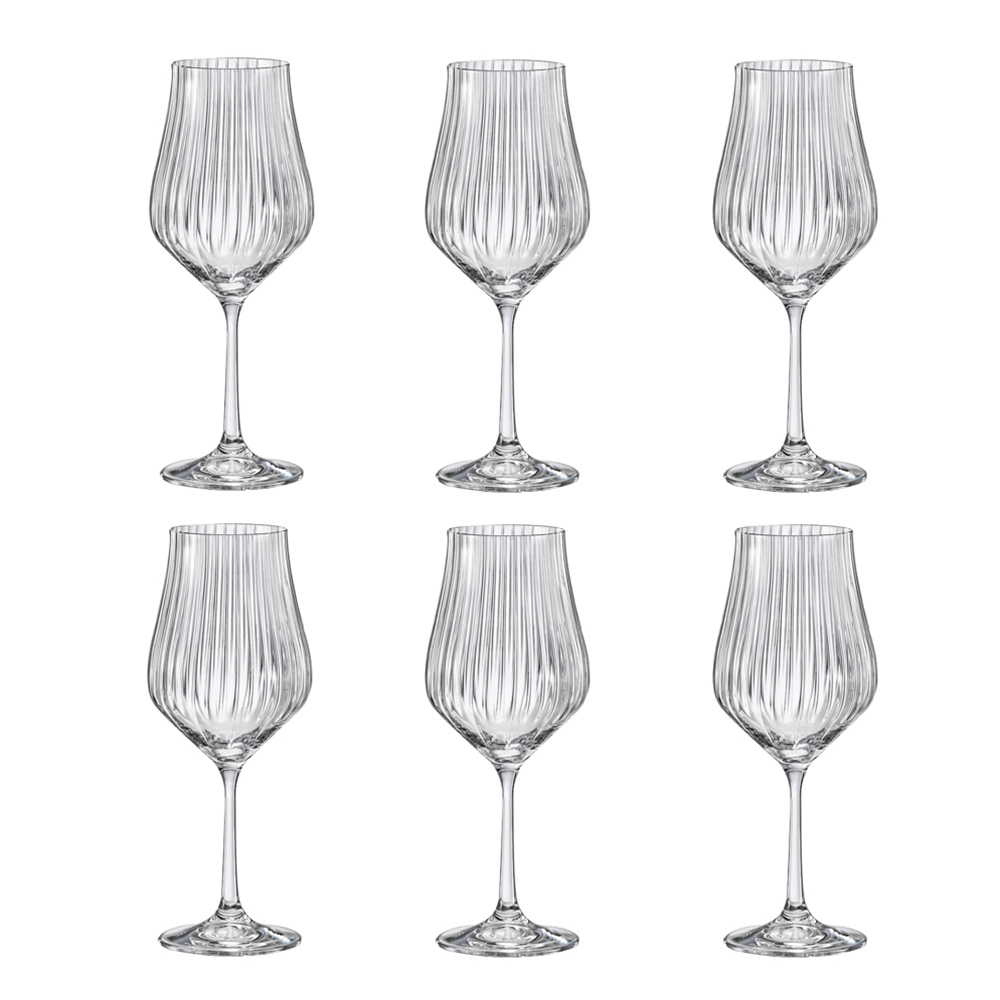 Juego de 6 copas para vino 350 ml ”tulipa optic”, Crystalex