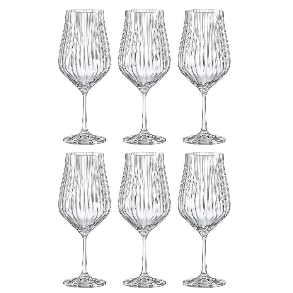 Juego de 6 copas para vino tinto, de 450 ml, ”TULIPA OPTIC”, Crystalex