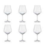 Juego de 6 copas burgundy para vino tinto, de 600 ml, ”Tulipa”, Crystalex
