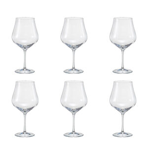 Juego de 6 copas burgundy para vino tinto, de 600 ml, ”Tulipa”, Crystalex