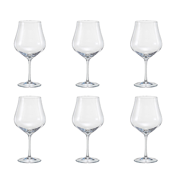 Juego de 6 copas burgundy para vino tinto, de 600 ml, ”Tulipa”, Crystalex