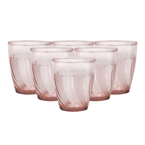 Juego de 6 vasos 25 cl d7.6 cm h9 cm r beau rivage pink, DURALEX