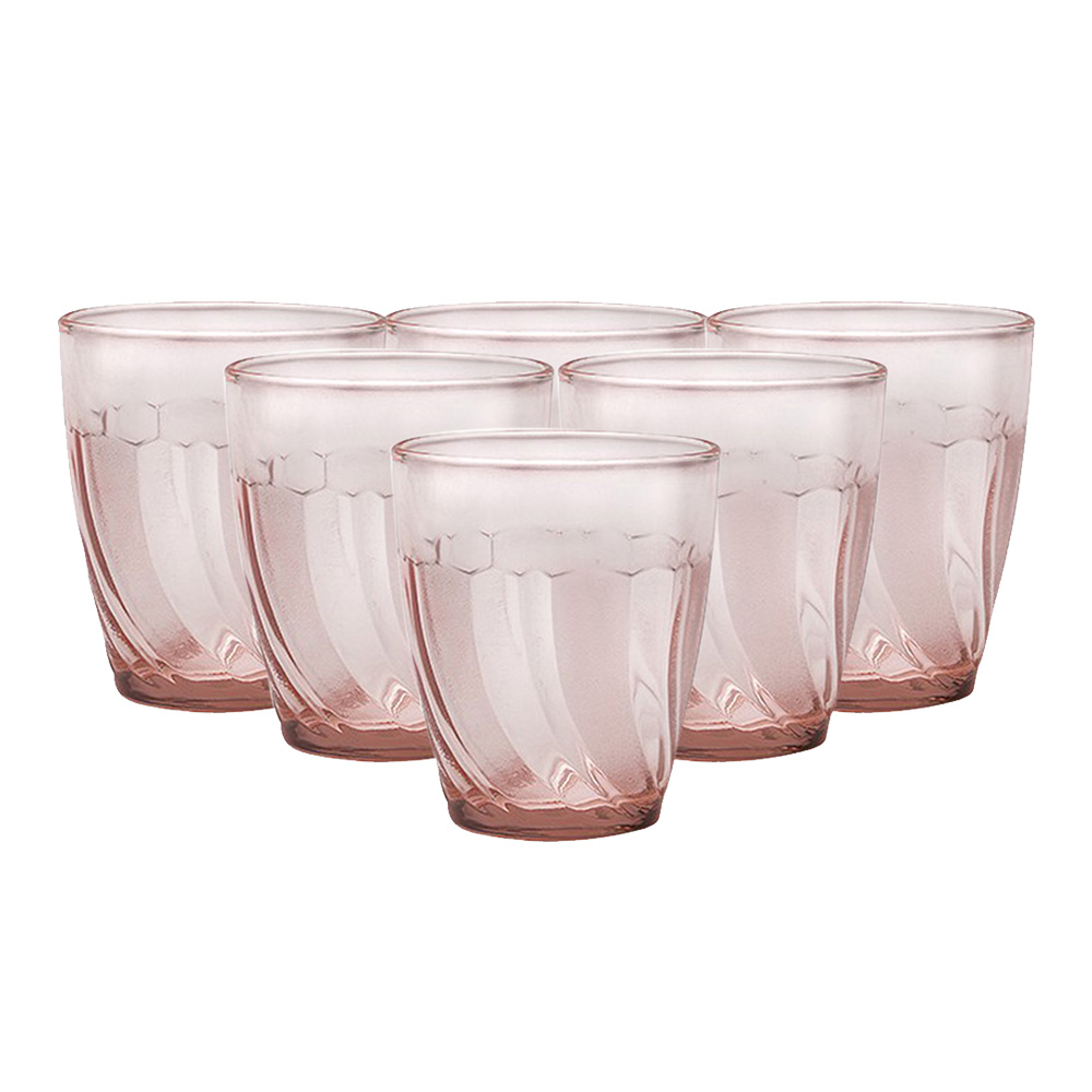 Juego de 6 vasos 25 cl d7.6 cm h9 cm r beau rivage pink, DURALEX