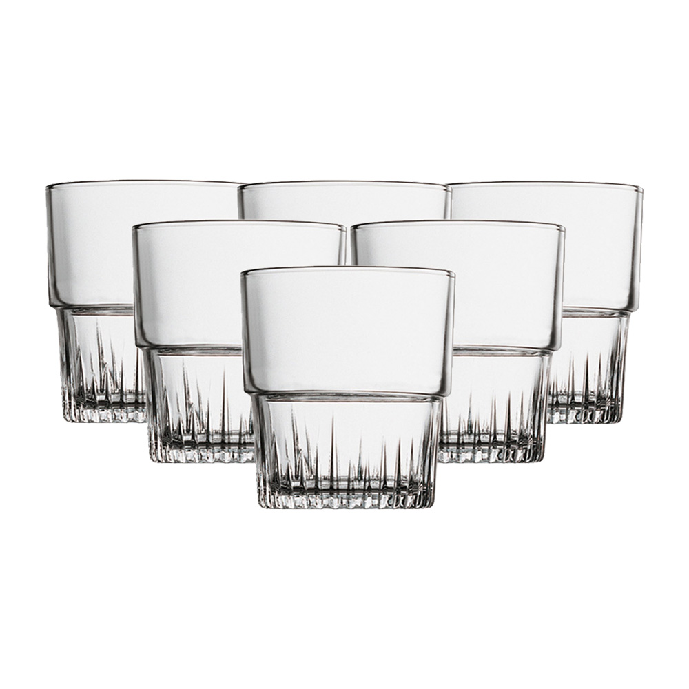 Juego de 6 vasos 16 cl d6.6 cm h7.9 cm c empilable, DURALEX