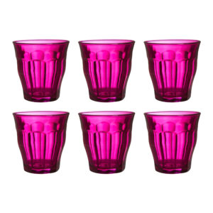 Juego de 6 vasos 25 cl violeta h9 d8.7 cm picardie, DURALEX