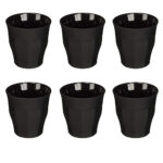 Juego de 6 vasos 25 cl negro soft touch h9 d8.7 cm picardie, DURALEX