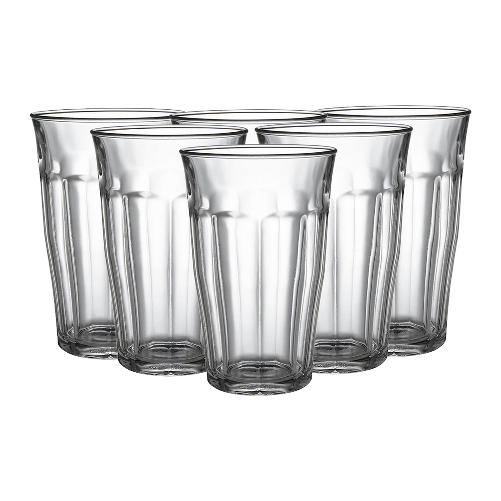 Juego de 6 vasos 50 cl d9.4 cm h14.5 cm b picardie, DURALEX