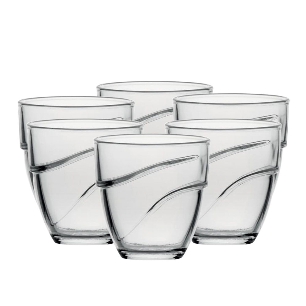 Juego de 6 vasos 22 cl d7.4 cm h7.6 cm b wave, DURALEX