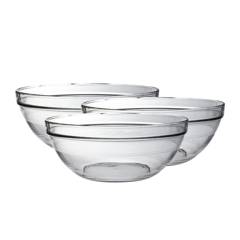 Juego de 3 ensaladeras 580 cl d31 cm h12.3 cm f lys carre, DURALEX