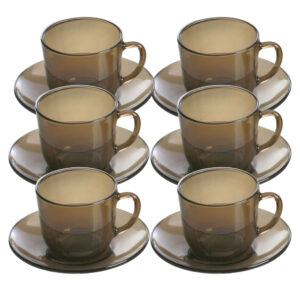 Juego de 6 tazas con plato 22 cl s ''lys creole'', DURALEX