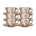 Juego de 6 tazas 18 cl y 6 platos 13.5 cm s beau rivage creole, DURALEX