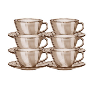 Juego de 6 tazas 18 cl y 6 platos 13.5 cm s beau rivage creole, DURALEX