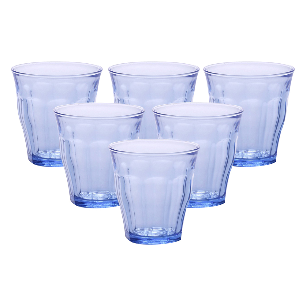 Juego de 6 vasos 22 cl d8.1 cm h8.4 cm b picardie marine, DURALEX