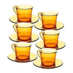 Juego de 6 tazas 18 cly 6 platos 13.5 cm b dx 2000 vermeil amber, DURALEX
