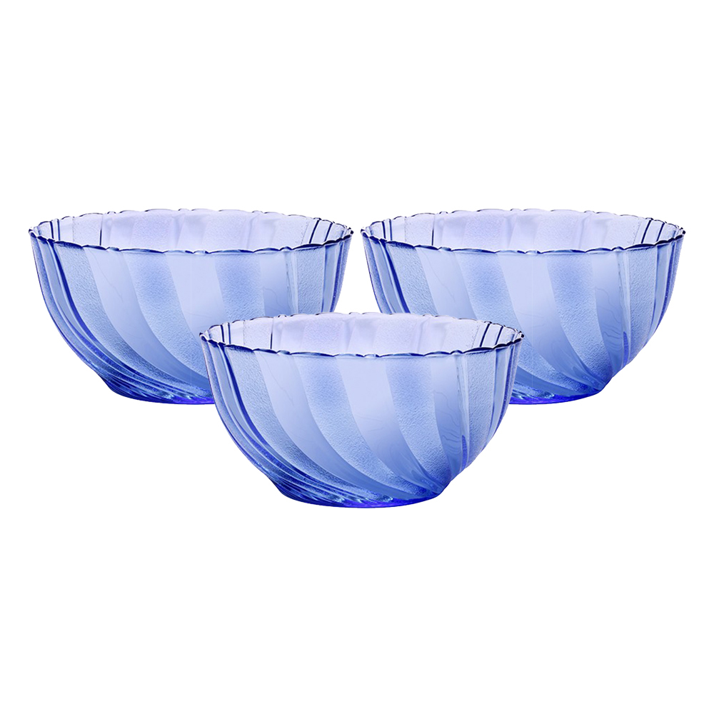Juego de 3 tazones ensaladeras 260 cl d22.5 cm h11.3 cm f beau rivage marine, DURALEX