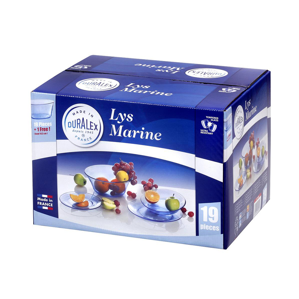 Juego de servicio 19 piezas. 1 pieza gratis  ”lys marine”, DURALEX