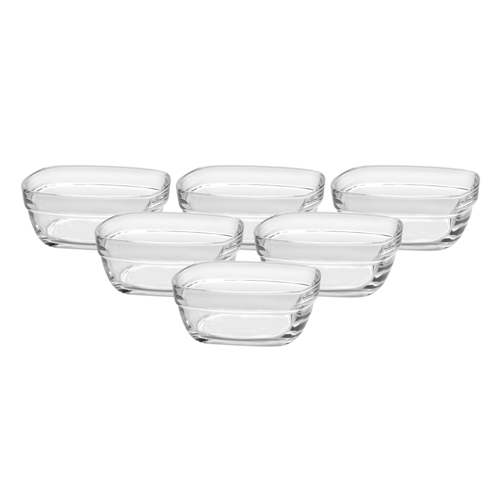 Juego de 6 ensaladeras 310 cl 23 cm h9 cm f lys carre, DURALEX