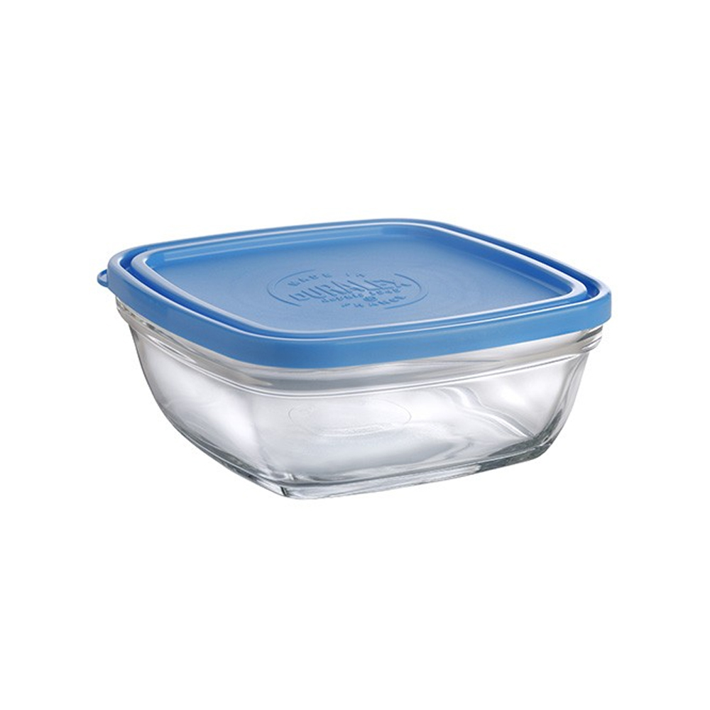 refractario recipiente apilable tapa azul 310 cl 23.2 cm h9.3 cm ct lys carre, DURALEX