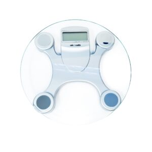 Báscula digital para baño, con plataforma redonda fabricada con cristal templado, DUTECK