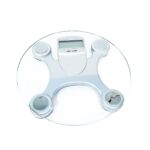 Báscula digital para baño, con plataforma redonda fabricada con cristal templado, DUTECK