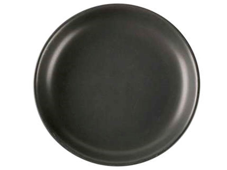 Plato coupe de mate negro 15.24 cm de diámetro, de porcelana, PRINZ