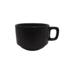 Taza para café jumbo de 390 ml, color negro mate, de porcelana, PRINZ
