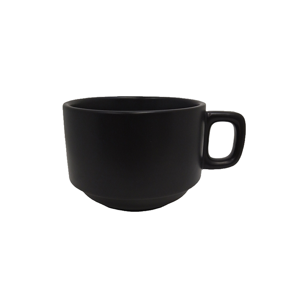 Taza para café jumbo de 390 ml, color negro mate, de porcelana, PRINZ