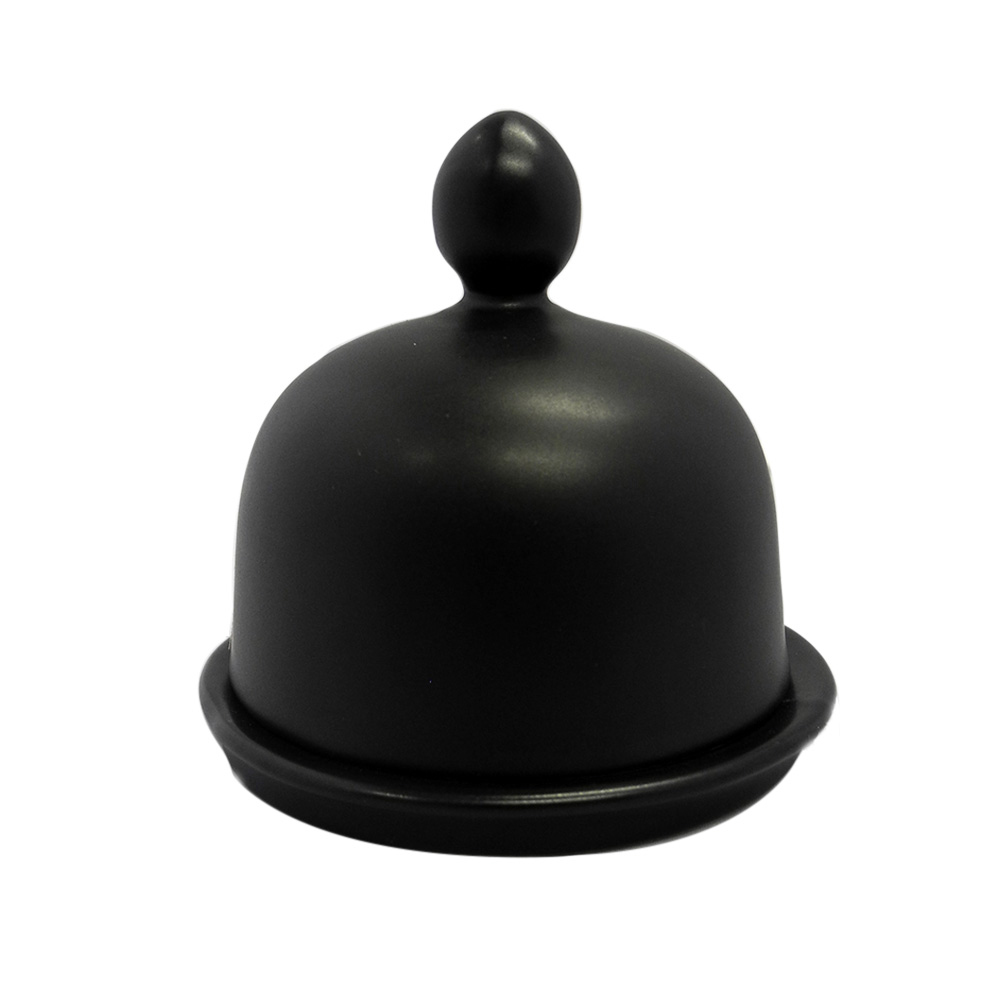 Mantequillera negra de 8.89 cm, de porcelana, PRINZ
