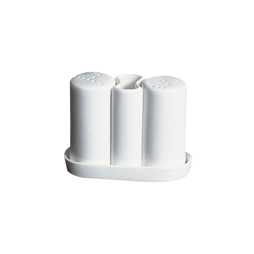 Juego de salero, Pimientero y palillero con bandeja de 10 cm, de porcelana, PRINZ