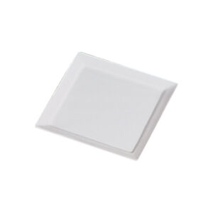 Plato cuadrado con borde angosto (fondo plano), de 18.5 cm, de porcelana, PRINZ